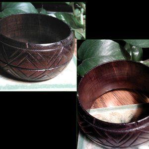 vintage dark wooden bangle bracelet